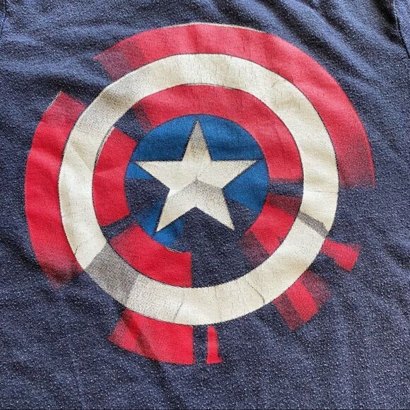 GAP Captain America Shirt Blue Red Marvel Athleisure Small Boys - Picture 3 of 7
